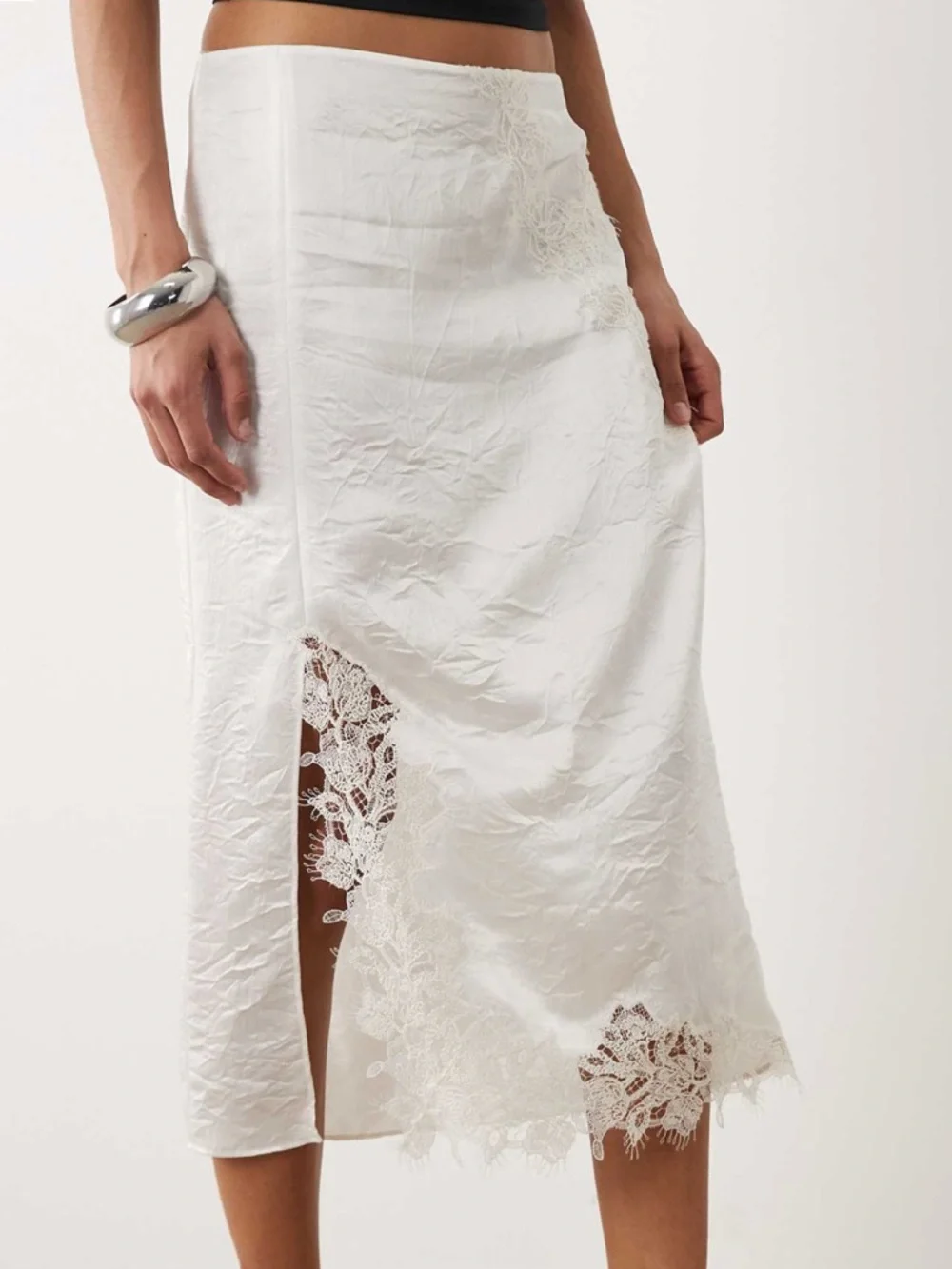Mango Delicate Lace Midi Skirt